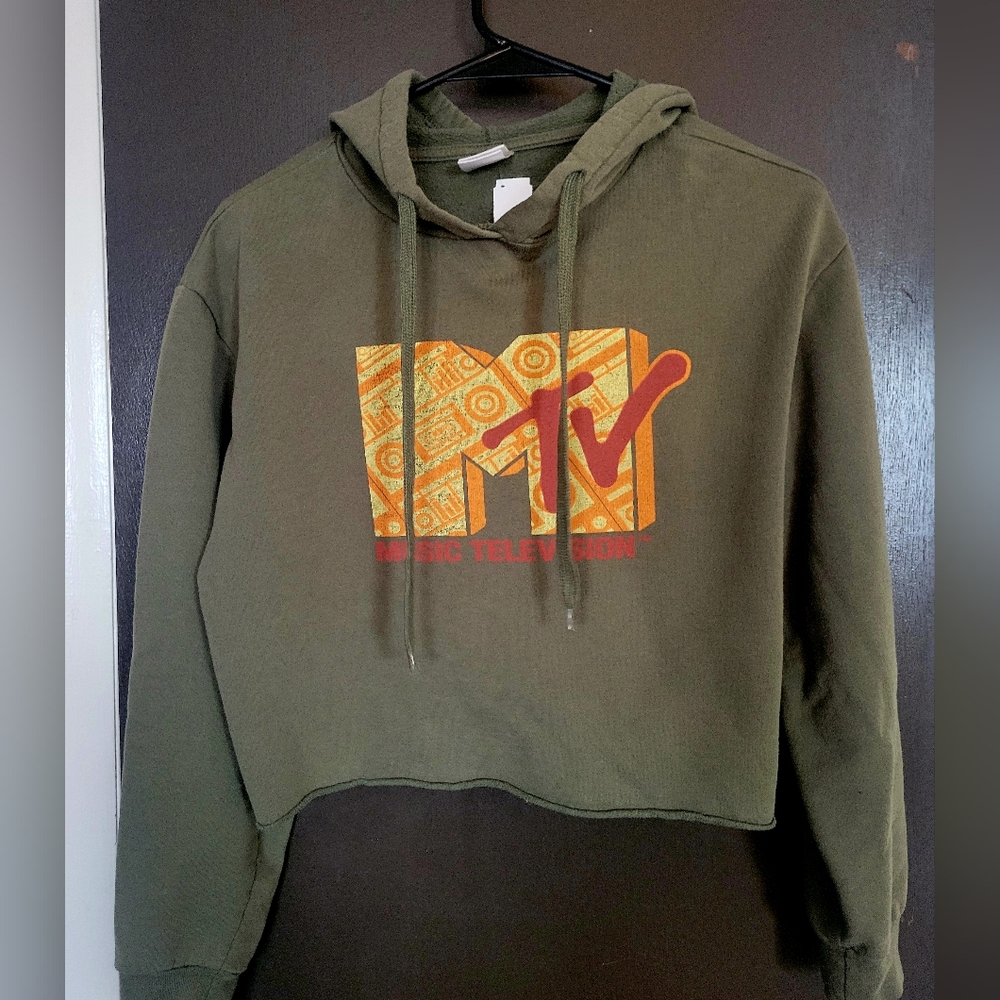 Vintage MTV Hooded Crop Top
